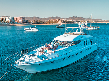 70 ft Princess Yacht – Elegant Flybridge Luxury Cabo San Lucas